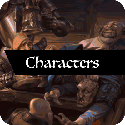 A button leading to the "characters" page