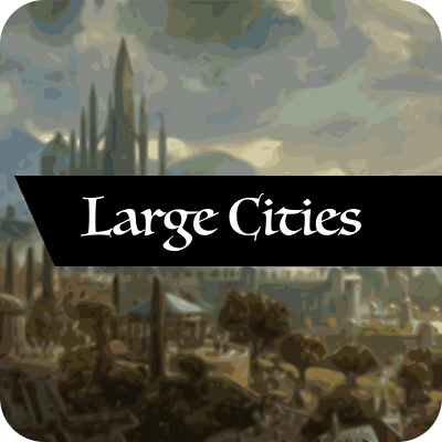 A button leading to the "large cities" page